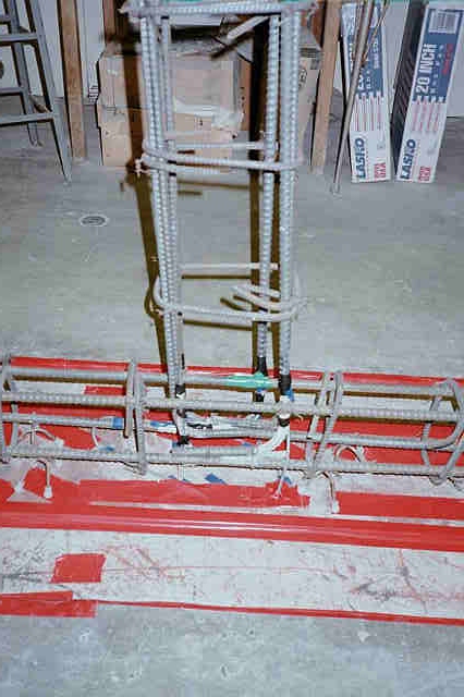 Closer view of whole strain gage placement.